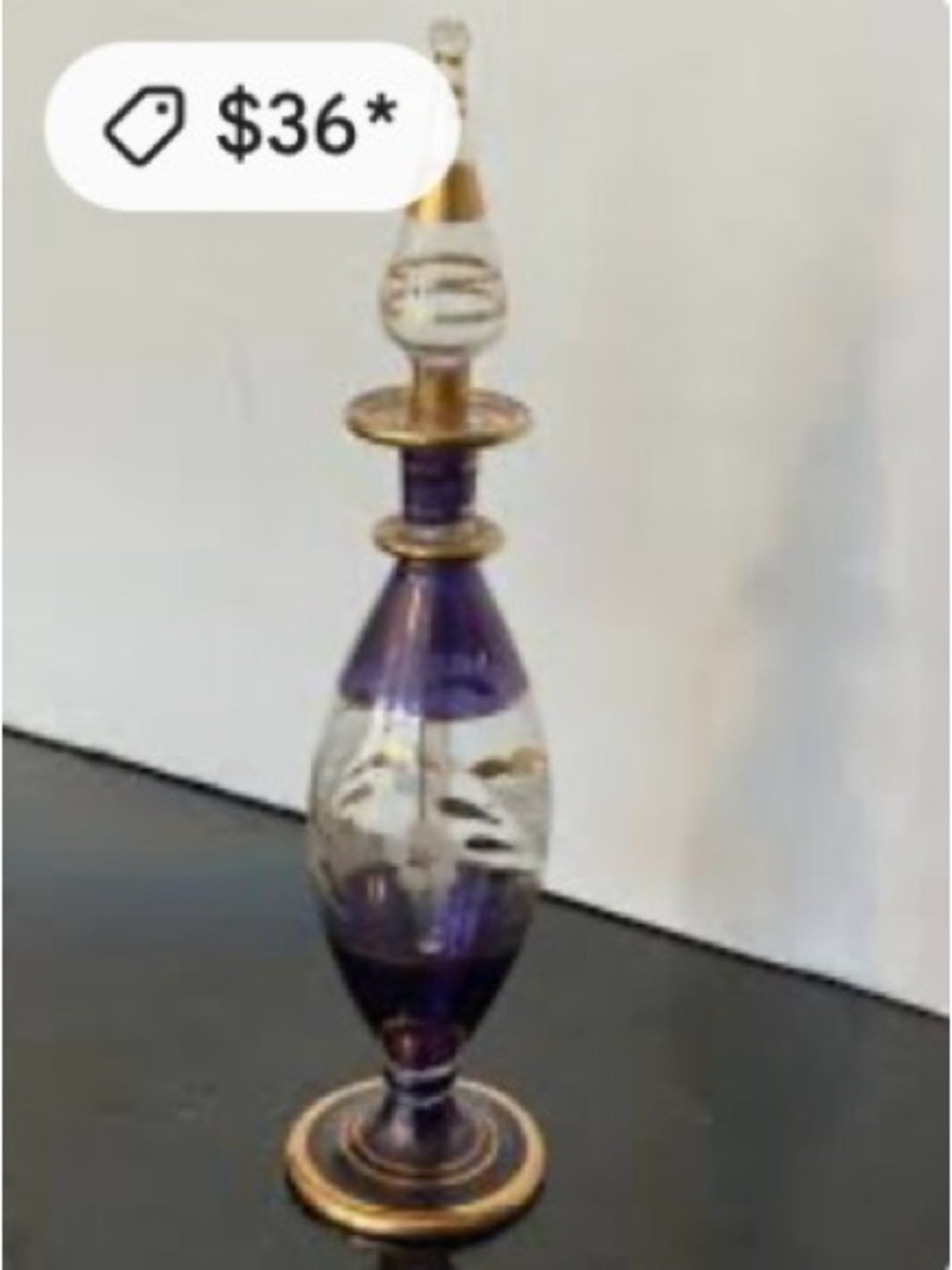 Egyptian Hand crafted glass perfume bottle. Perfect condition. - Picture 3 of 13